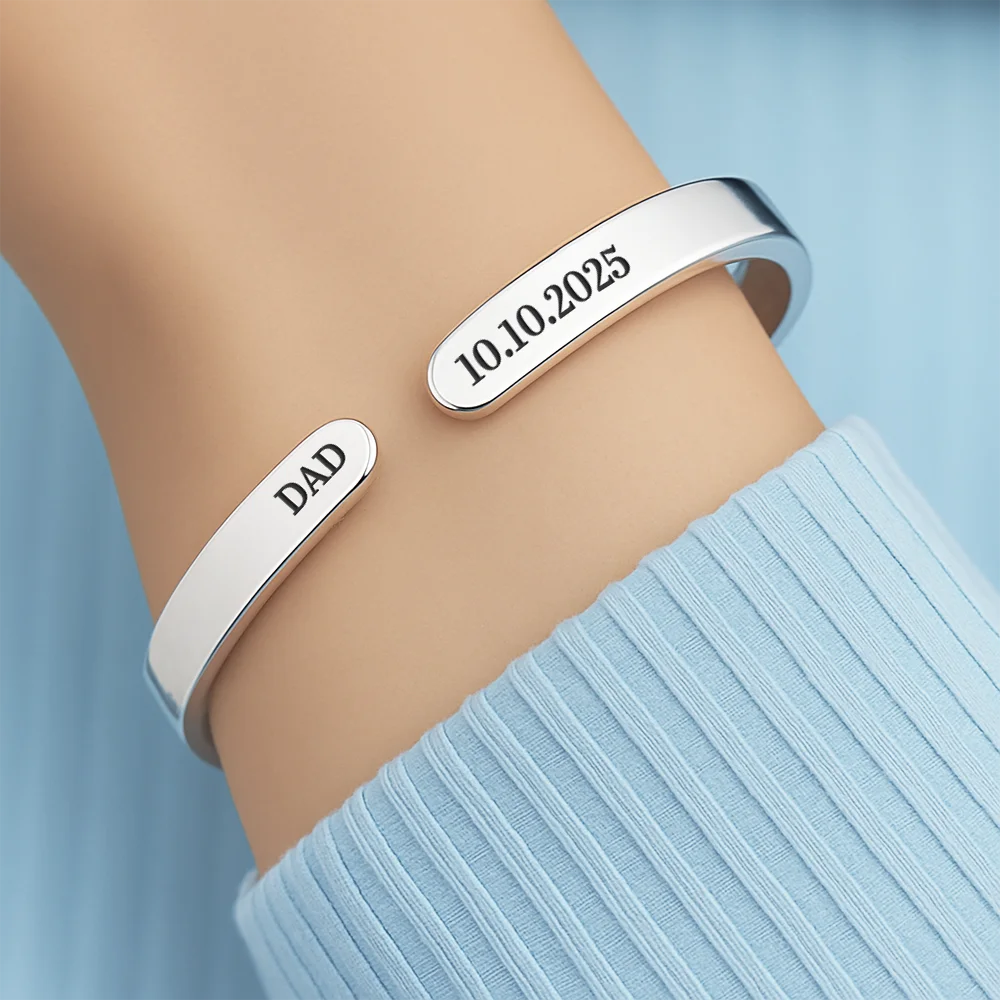 Gift For Yourself,Gift For Women,Gift For Men,Memorial,Pet Lovers,Pet Mom,Pet Dad,Sad - You Never Walk Alone - Personalized Bangle Bracelet Cuff
