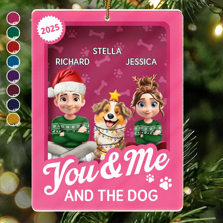 You & Me And The Dog Toy Box - Personalized Custom Shaped Acrylic Ornament