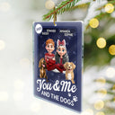Dog Lovers,Dog Couple,Pet Lovers,Pet Couple,Happy,Christmas - You & Me And The Dog Toy Box - Personalized Custom Shaped Acrylic Ornament