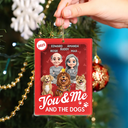 Dog Lovers,Dog Couple,Pet Lovers,Pet Couple,Happy,Christmas - You & Me And The Dog Toy Box - Personalized Custom Shaped Acrylic Ornament
