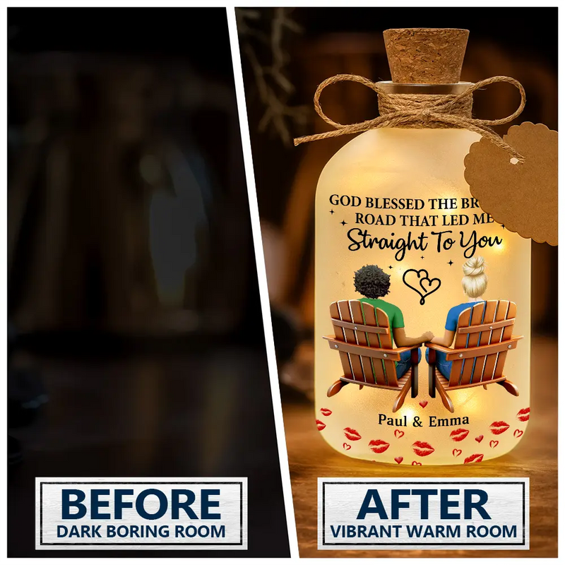 Gift For Couples,Gift For Husband,Gift For Wife,Gift For Boyfriend,Gift For Girlfriend,Love - You & Me We Got This Holding Hands Couple - Personalized Short Bottle Light