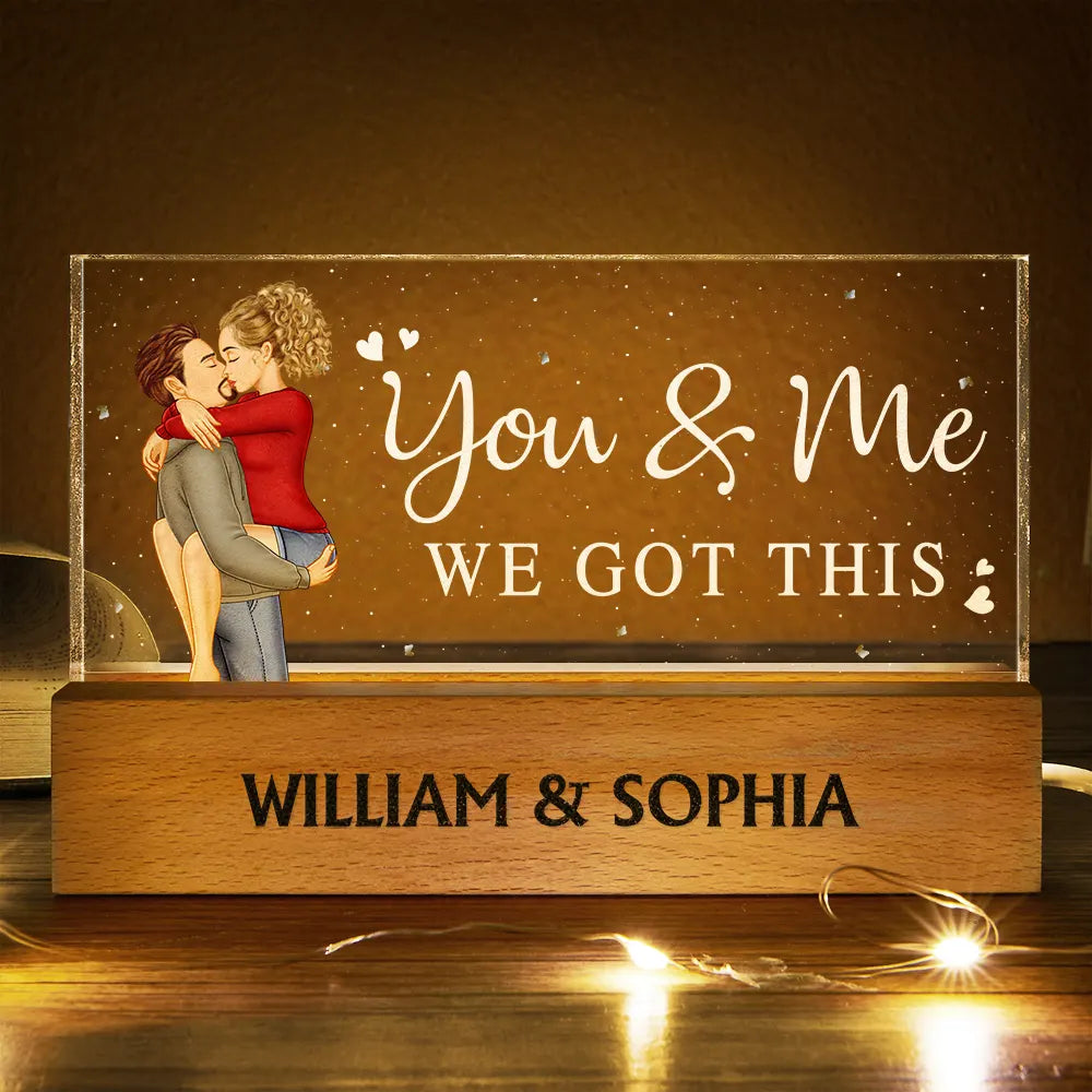 You & Me We Got This Kissing Couple - Personalized Rectangle LED Light
