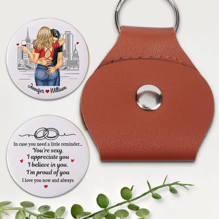 You're Sexy I Appreciate You Sexy Couple - Personalized Leather Pocket Hug