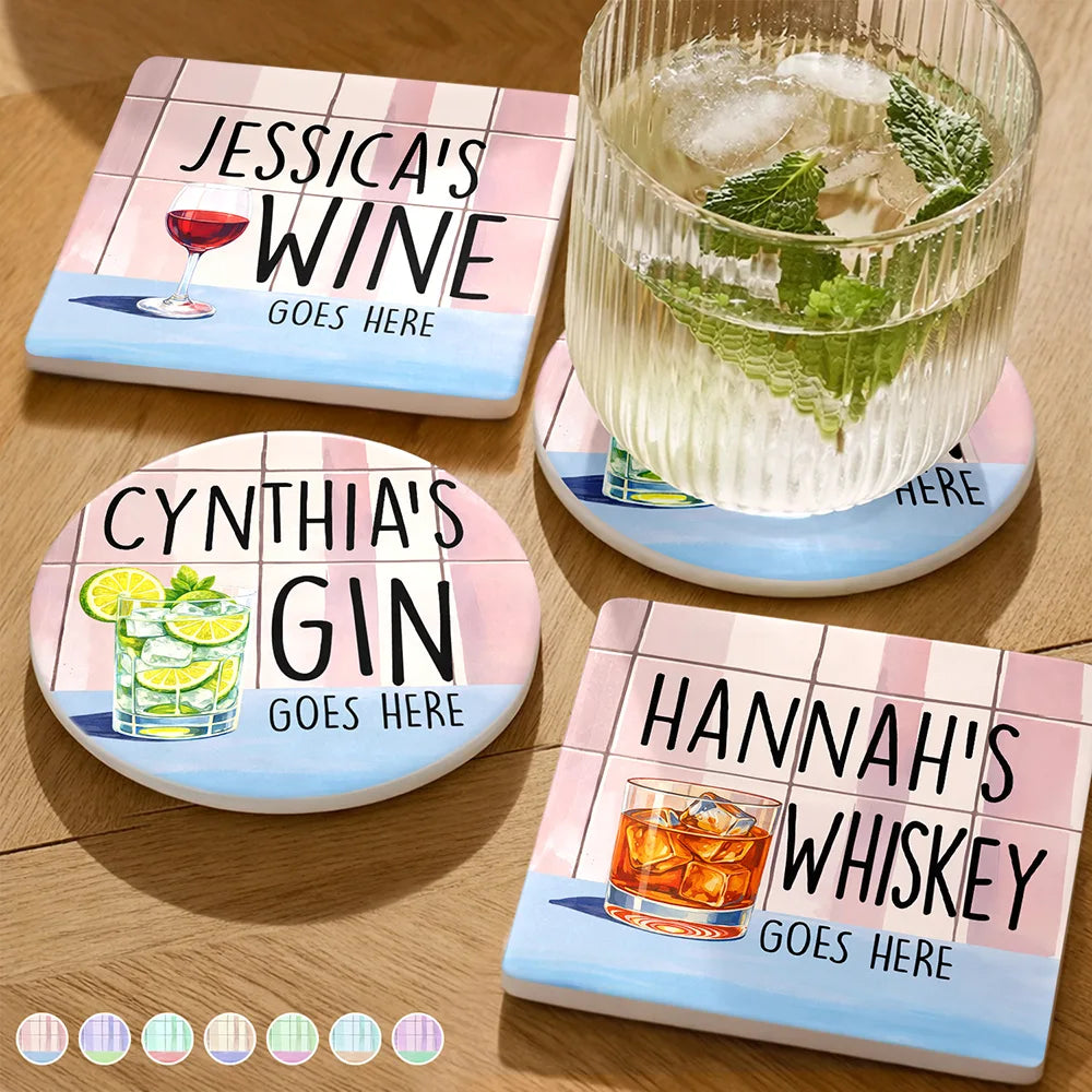 Your Drink Here Mother Daughter Sister - Personalized Ceramic Coaster