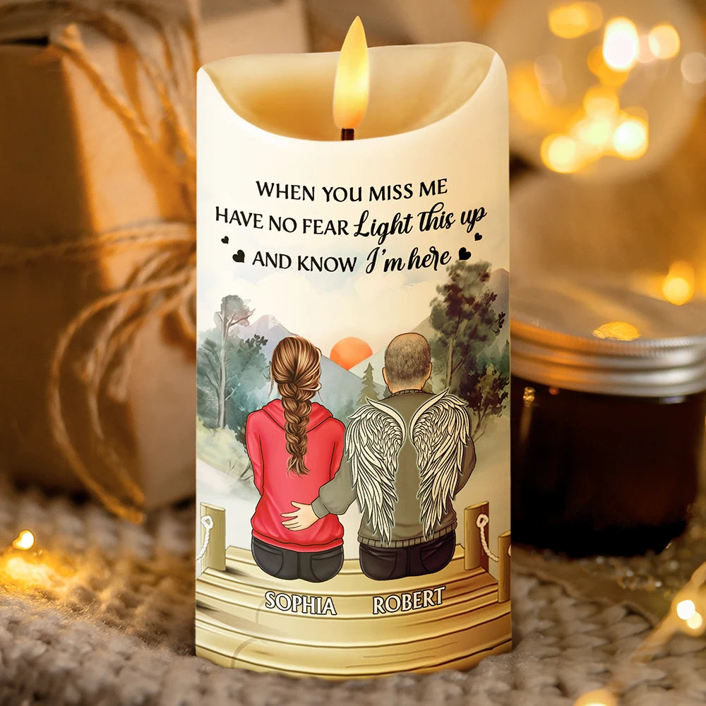 Your Light Will Always Shine In My Heart Memorial - Personalized Flameless LED Candle