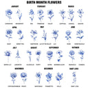 Sentimental,Gift For Children,Gift For Daughter,Wedding,Icon,Custom Text - Toile De Jouy Blue Wedding Birth Flower Bridal For Daughter - Personalized Handkerchief