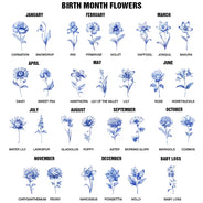 Sentimental,Gift For Children,Gift For Daughter,Wedding,Icon,Custom Text - Birth Flower Toile Blue Wedding Bridal To Daughter Granddaughter - Personalized Handkerchief