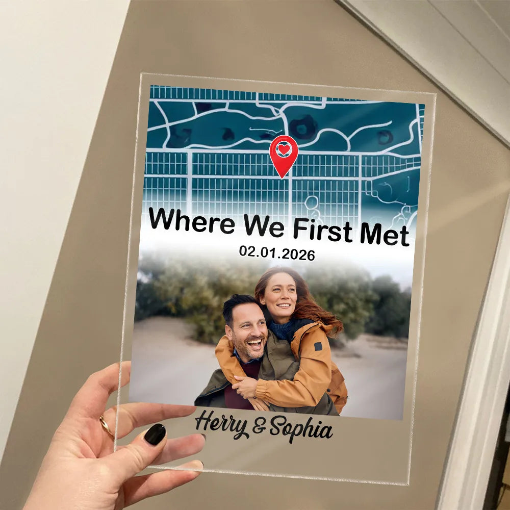 Gift For Couples,Gift For Girlfriend,Gift For Boyfriend,Love,Gift For Wife,Gift For Husband,Wedding - Location Map Custom Photo Where We Said I Do - Personalized Vertical Rectangle Acrylic Plaque