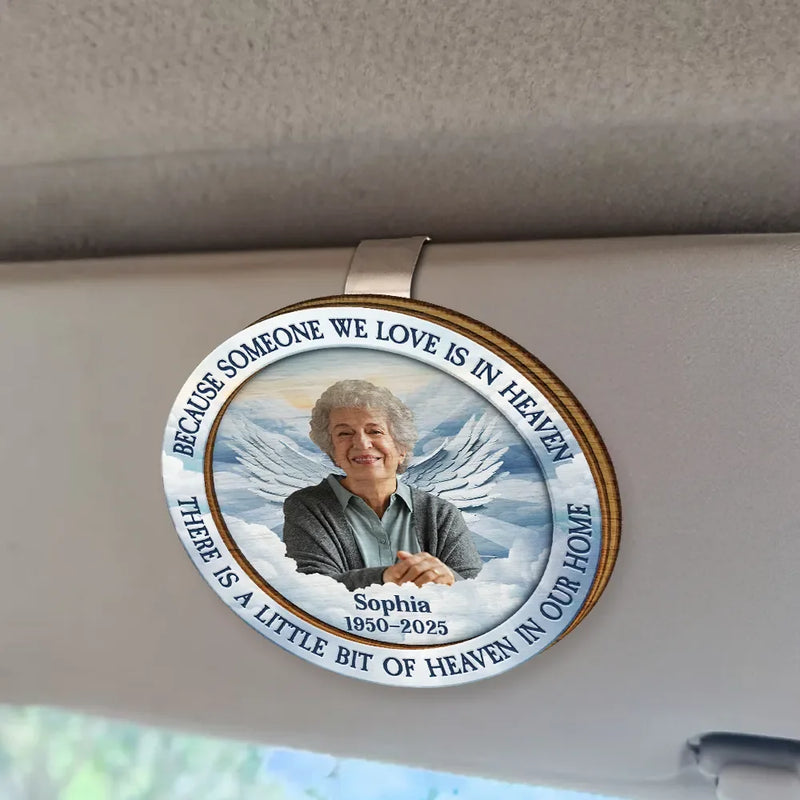 Parents,Memorial,Sad,Gift For Grandparents,Gift For Sibling,Family - Custom Photo Although You Cannot See Me I'm Always With You Memorial Heaven - Personalized Custom Shaped Car Visor Clip