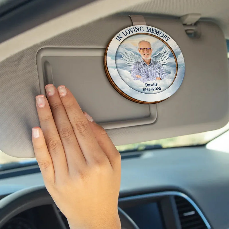 Parents,Memorial,Sad,Gift For Grandparents,Gift For Sibling,Family - Custom Photo Although You Cannot See Me I'm Always With You Memorial Heaven - Personalized Custom Shaped Car Visor Clip