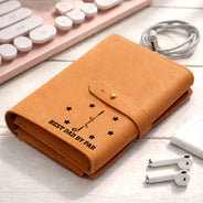 Gift For Grandpa,Gift For Father,Golf,Non-Eng,Icon,Proud - Best Dad Grandpa By Par Golf Clubs - Personalized Leather Cable Bag
