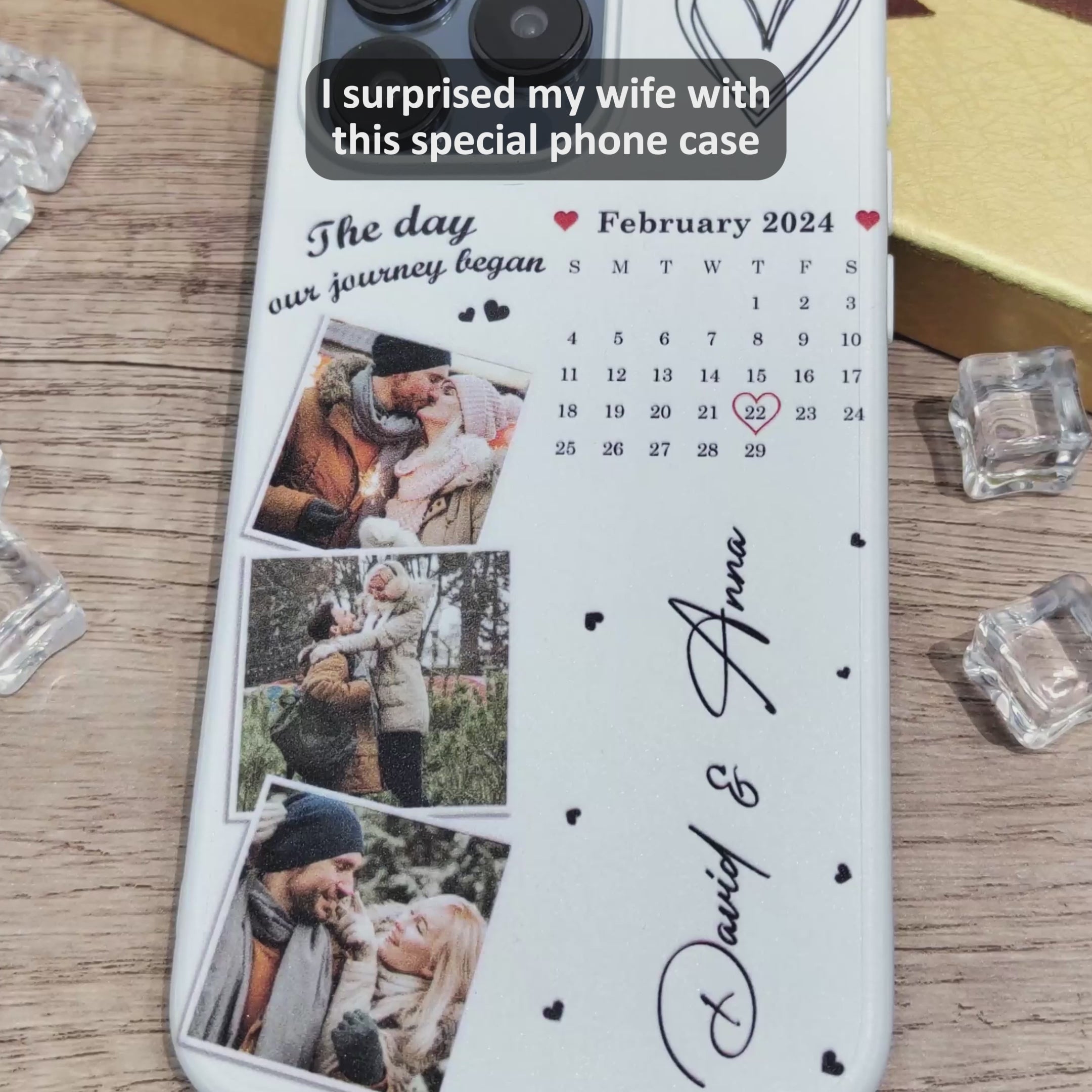Custom Photo Calendar The Day Our Journey Began - Gift For Couples - Personalized Clear Phone Case