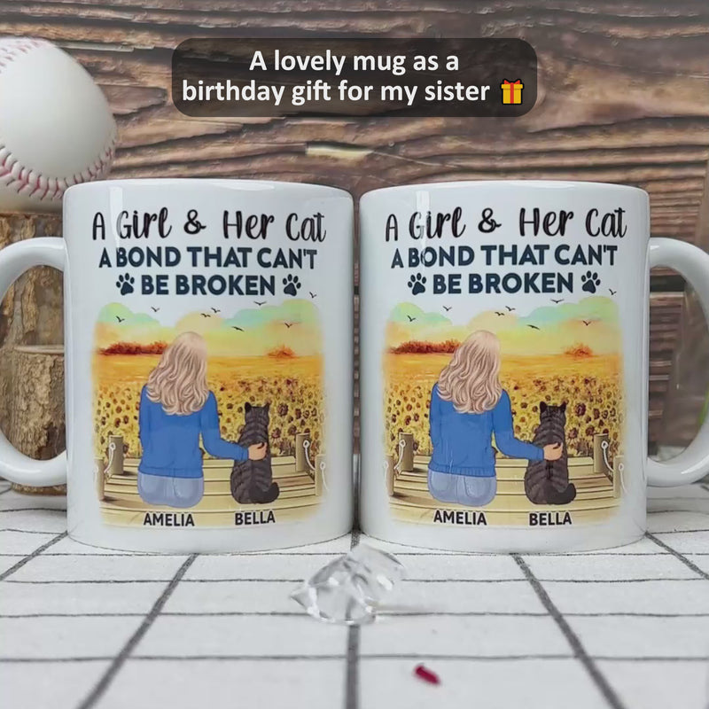 A Bond That Can't Be Broken - Gift For Cat Lovers, Cat Mom, Cat Dad - Personalized Mug
