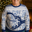 Grandma Mom Toile De Jouy - Personalized Unisex Ugly Sweater