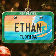 Top Market,Gifts For Her,Gift For Mother,Mom - Children,Icon,Happy - US State Car Plates Christmas Gift For New Driver - Personalized Custom Shaped Acrylic Ornament