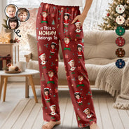 Christmas,Custom Photo,Cut-Face Photo,Gift For Grandma,Gifts For Her,Happy - Christmas Gift For Grandma Nana - Personalized Custom Photo Kids Names Stick Figures Pajama Pants