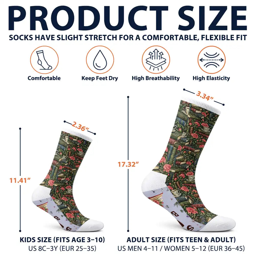 Christmas, Gift For Women, Gift For Yourself, Gifts For Her, Humorous, Reading, Vector - Gifts For Book Lovers, Bookworms, Readers - Personalized Birth Flower Shhh I'm Reading Socks