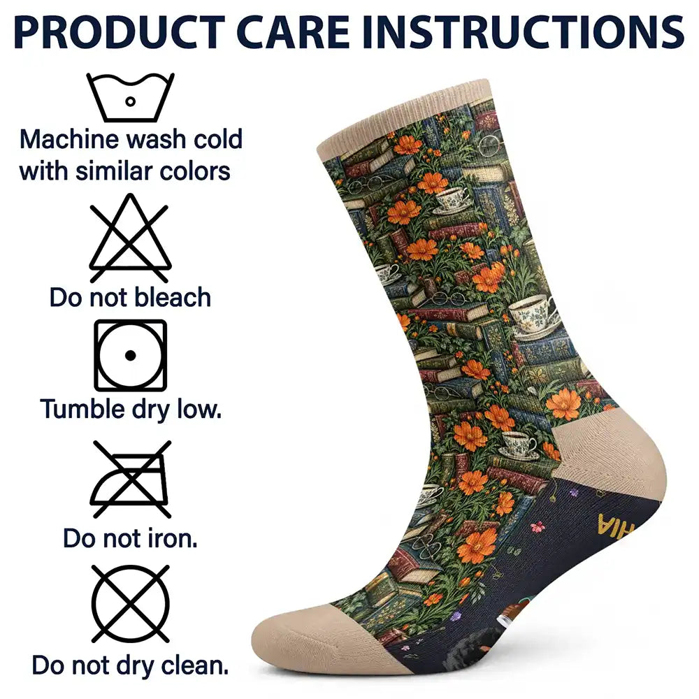 Christmas, Gift For Women, Gift For Yourself, Gifts For Her, Humorous, Reading, Vector - Gifts For Book Lovers, Bookworms, Readers - Personalized Birth Flower Shhh I'm Reading Socks