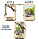 Gift For Husband,Gift For Men,Gift For Father,Gift For Grandpa,Fishing,Dad's Hobby,Grandpa's Hobby,Non-Eng,Photo - Watercolor (with BG),Humorous - Custom Photo Watercolor Painting I Hooked The Best Daddy Fishing Father - Personalized Custom Shaped Car Visor Clip