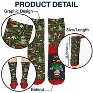 Christmas, Gift For Women, Gift For Yourself, Gifts For Her, Humorous, Reading, Vector - Gifts For Book Lovers, Bookworms, Readers - Personalized Birth Flower Shhh I'm Reading Socks